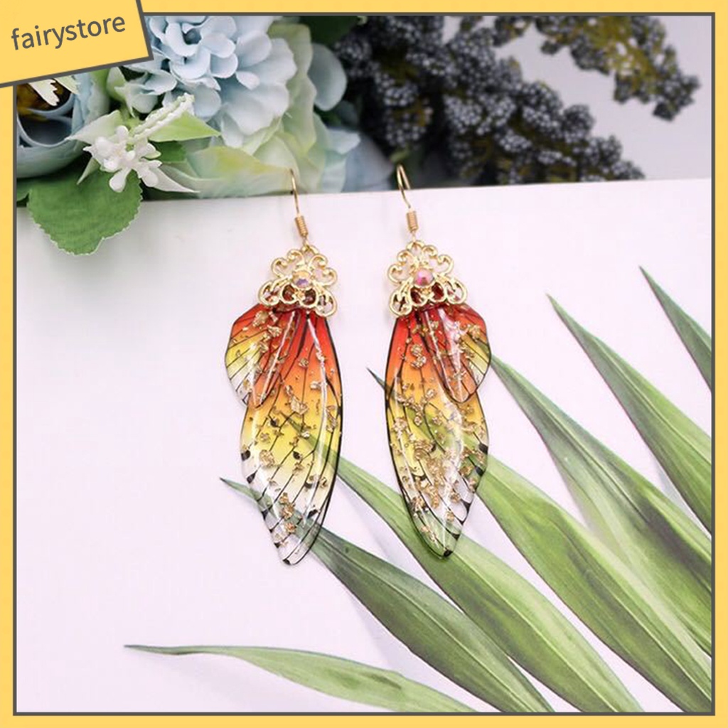 Bông Tai Hợp Kim Hình Cánh Bướm Đính Đá Xinh Xắn