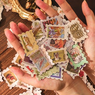 Set sticker retro dạng tem theo chủ đề