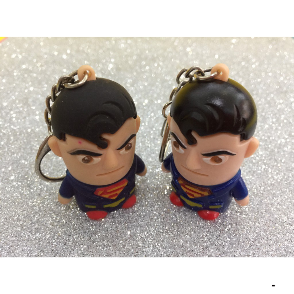 Móc khóa Superman đèn Led phát sáng có âm thanh độc đáo-Móc khóa siêu nhân xanh đèn Led ngộ nghĩnh