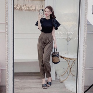 Quần xếp ly gấu