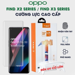 Kính cường lực Oppo Find X2 / Find X3 Pro chính hãng T-Max đèn UV cỡ lớn full màn hình