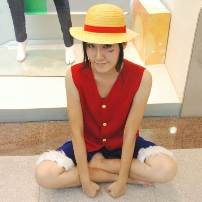 [Mengmiao anime] One Piece Luffy cos suit cosplay trang phục mũ rơm giày đầy đủ biểu diễn