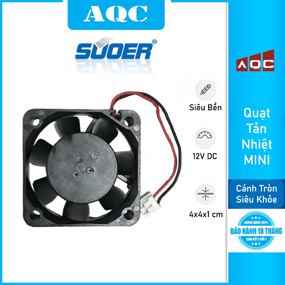 Quạt Tản Nhiệt Mini đa năng 2 dây 4x4x1cm 12VDC Dùng cho nhiều thiết bị điện cánh tròn loại đẹp