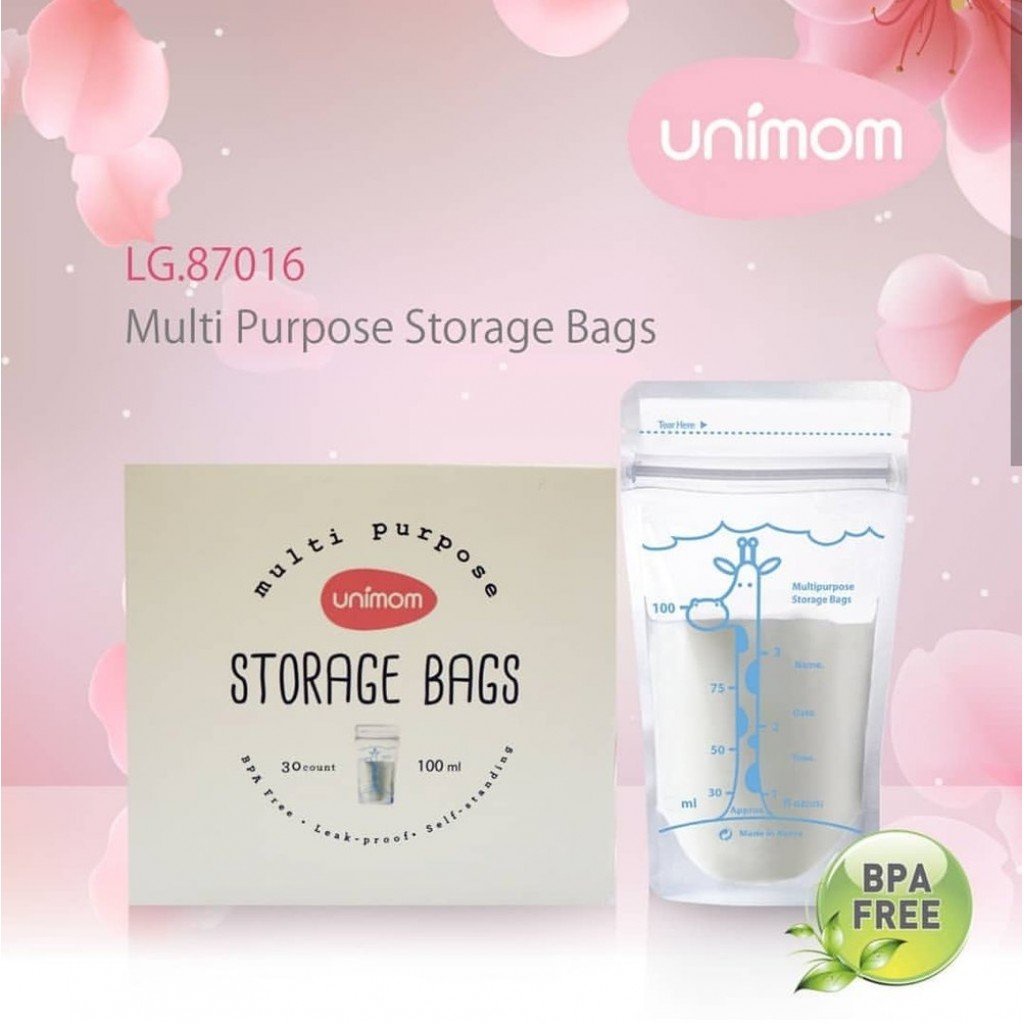 Hộp 30 túi trữ sữa, túi đựng sữa mẹ dung tích 100ml các thương hiệu Unimom/ Gb baby / Sami/ Babu