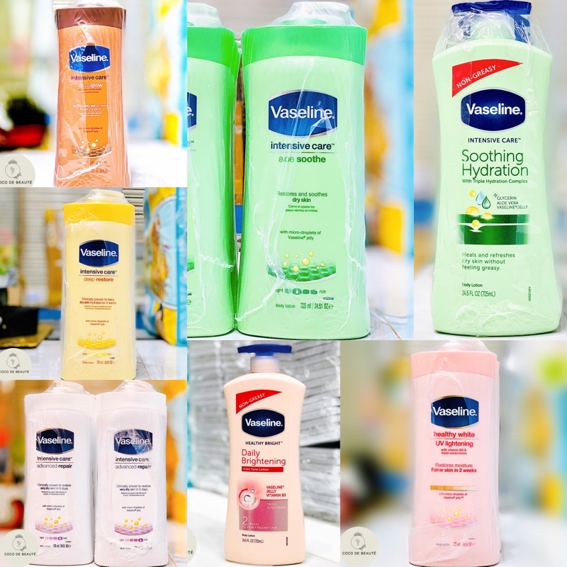 SỮA DƯỠNG THỂ LÔ HỘI LÀM DỊU DA VASELINE ALOE SOOTHE MỸ