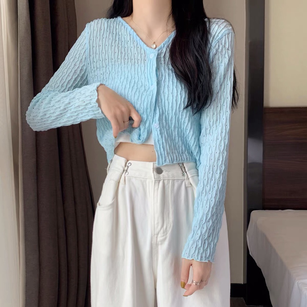 Áo Cardigan Len Dệt Kim Mỏng Ht01 Thích Hợp Cho Nữ | BigBuy360 - bigbuy360.vn