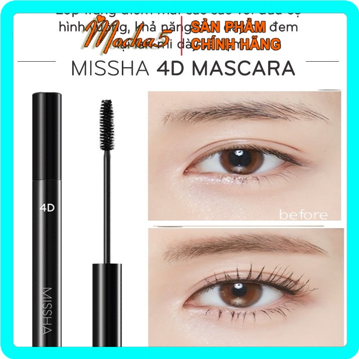 [Mẫu Mới] Mascara Chuốt Mi MISSHA 4D Mảnh Tự Nhiên Chống Nước | WebRaoVat - webraovat.net.vn