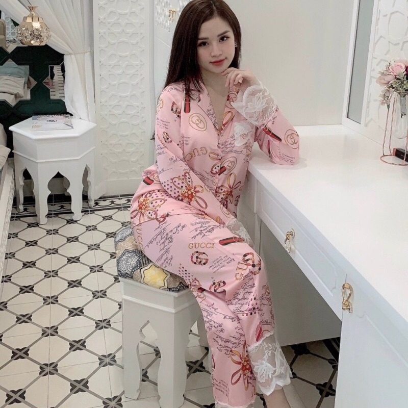 Bộ pijama,Bộ đồ mặc nhà dài tay quần dài lụa satin mềm mịn, thoáng mát đa dạng mẫu mã màu sắc