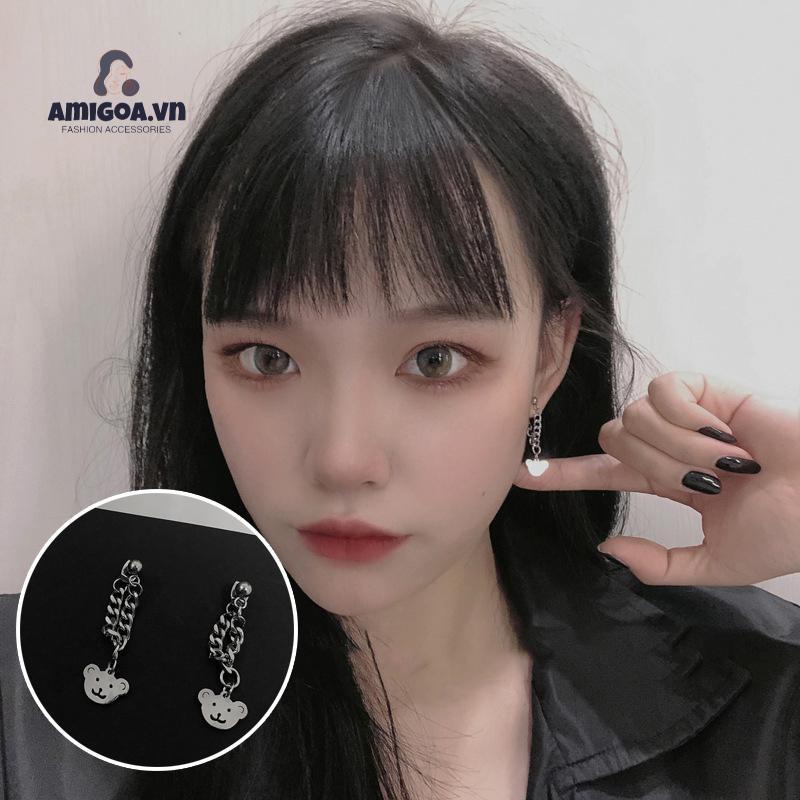 Khuyên Tai Hình Nửa Trái Tim Thời Trang Đơn Giản Chất Lượng Cao