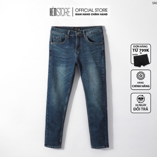 | Satoshi | Quần jean nam màu xanh wash SAQJ26 dáng vừa form slimfit trẻ trung, chất dày dặn mềm mịn