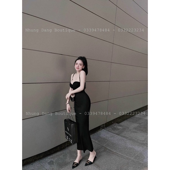 Đầm body maxi nơ dây sang chảnh 06