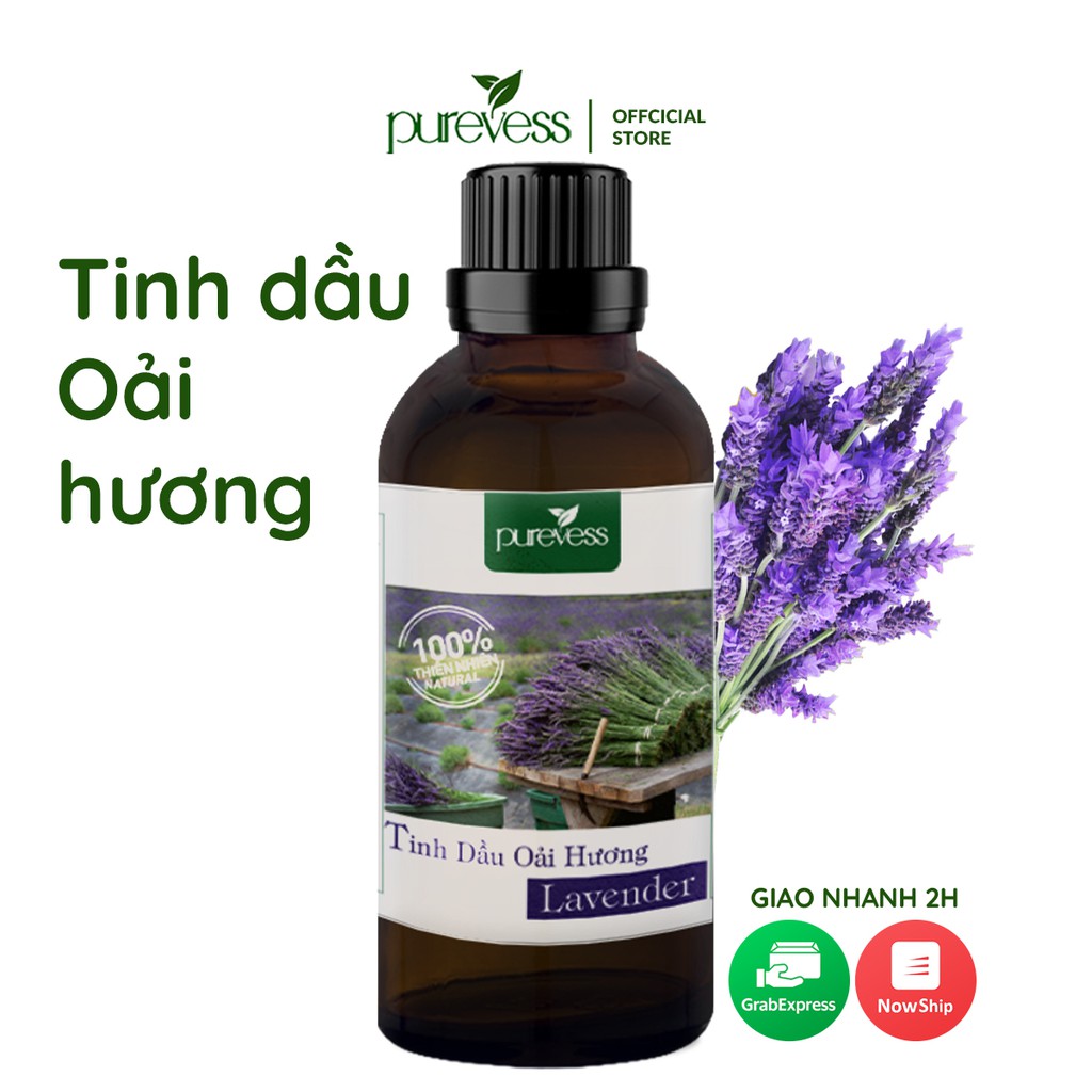 Tinh dầu Oải Hương gúp giảm stress giúp ngủ ngon + tặng vỏ khuếch tán  PUREVESS 100ml