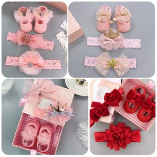 [NHẬP KIDTET hoàn 15% xu đơn 150k] Sét Phụ Kiện Vớ Kèm Băng Đô và Hộp Quà Xinh Cho Bé  MÃ 001 - 0020