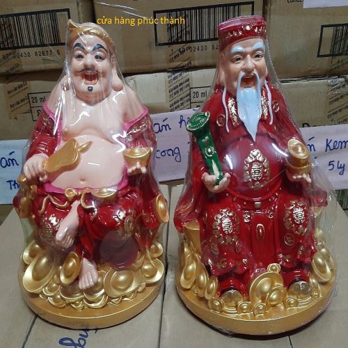 Thần tài ông địa đế tròn đỏ ( nhựa )