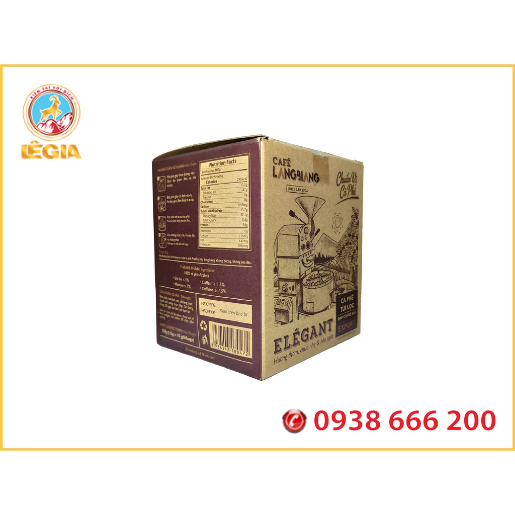 CÀ PHÊ LANGBIANG ELEGANT TÚI LỌC 150G (HƯƠNG THƠM, CHUA NHẸ &amp; HẬU NGỌT)