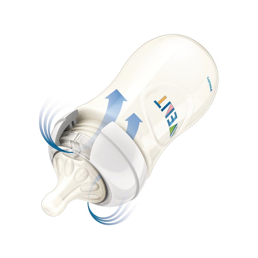 Combo 2 bình sữa Philips Avent bằng nhựa không có BPA (Bình 260ml) thiết kế mô phỏng tự nhiên SCF693/23