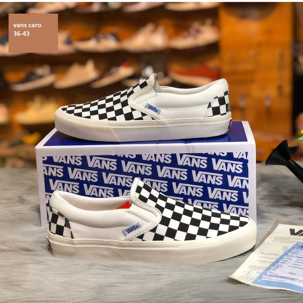 Giày Vans vault caro (Checkerboard Slip On) thời trang full box