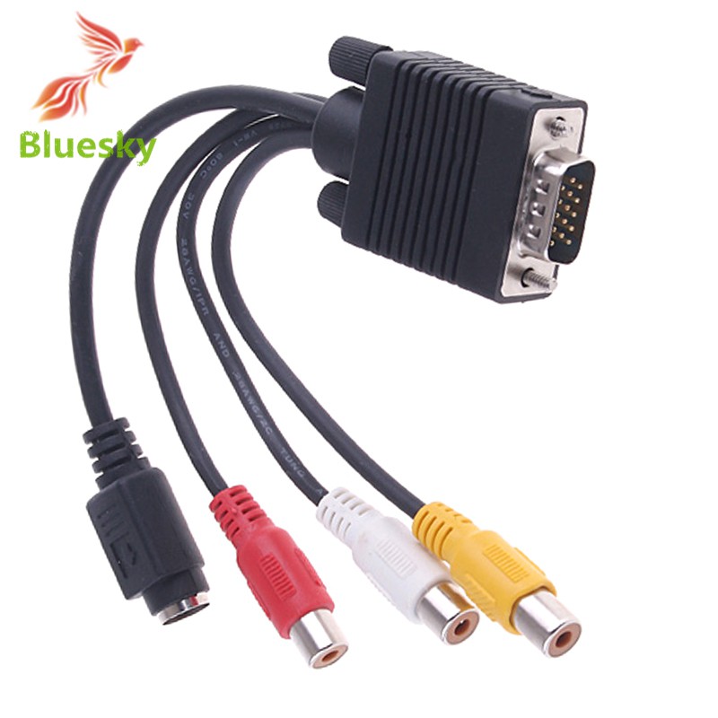 Cáp Chuyển Đổi Vga Sang Av Tv S-Video 3 Audio Video Cho Máy Tính