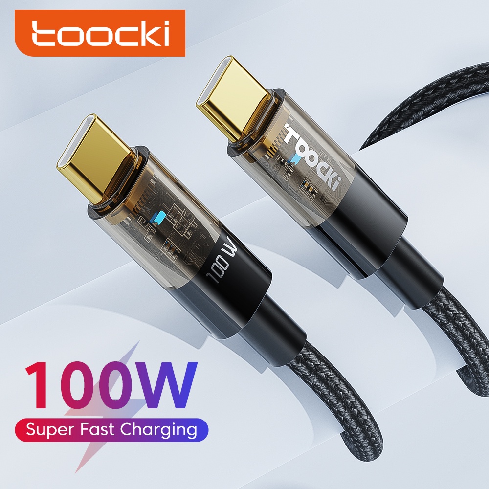 Dây cáp sạc nhanh Toocki 100W USB C sang USB Type C 4.0 cho Samsung Huawei 5A