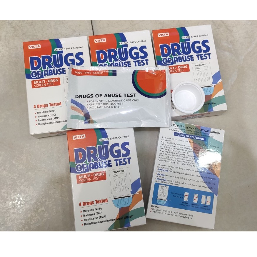 ✔️️️Que thử chất gây nghiện Drugs Test- 4 Chỉ số One Step 4 Drug Screen Test Panel (que thử  4 chất gây nghiện)