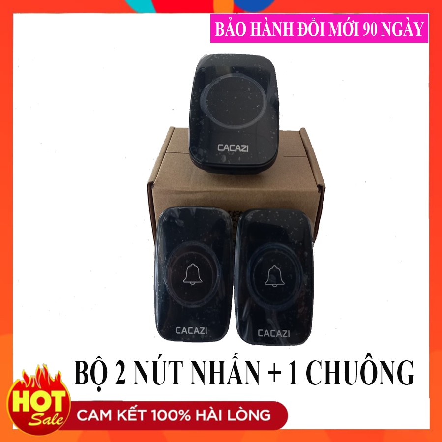 Chuông Cửa Không Dây Cacazi A10 - Nút nhấn chống nước - Hàng chính hãng - Bảo Hành 3 Tháng