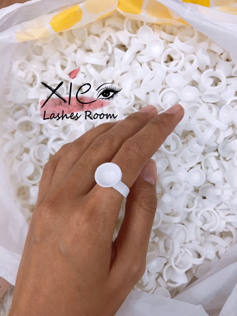Nút Nhẫn đựng keo nối mi và chấm keo tiện lợi bịch ~100 nhẫn 💖