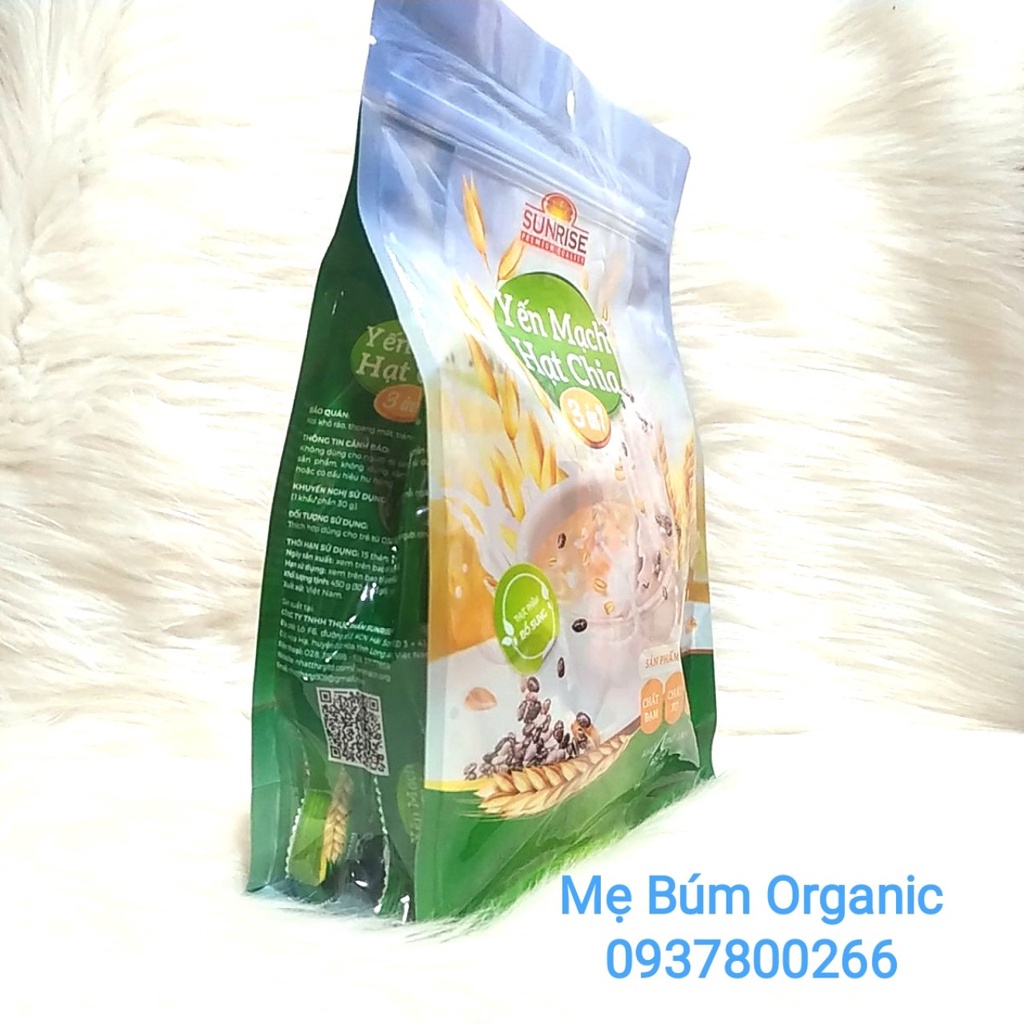 [HCM Giao Hỏa Tốc] Ngũ Cốc Dinh Dưỡng Yến Mạch Hạt Chia 3 in1 Sunrise Bịch 450g (15 gói x30g).