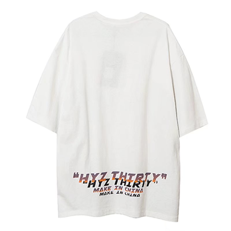 Áo Thun Unisex Cổ Tròn Tay Ngắn Dáng Rộng Phong Cách Thời Trang Mỹ Mới Size M-8XL