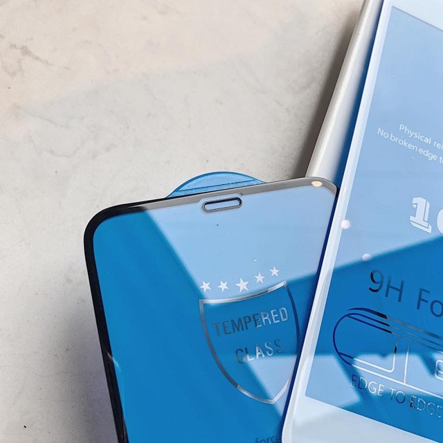 [ iphone 6 đến iphone 11 Pro Max ] Kính cường lực 10D nền xanh full màn nguyên khối