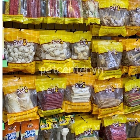 🇹🇭 Xương Gặm Da Bò Loại 1 Cho Chó PET8 Rawhide Dog Chews Nhiều Mẫu Gói Lớn