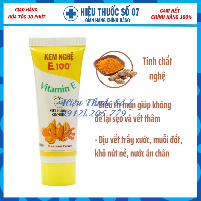 Kem nghệ E100 loại bỏ mụn và làm mờ vết thâm tuýp 18.5g