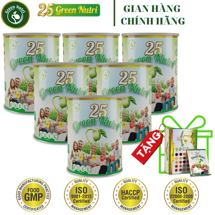 [TẶNG QUÀ HỘP 300gr] Combo 6 lon Sữa Hạt Ngũ Cốc 25 Green Nutri