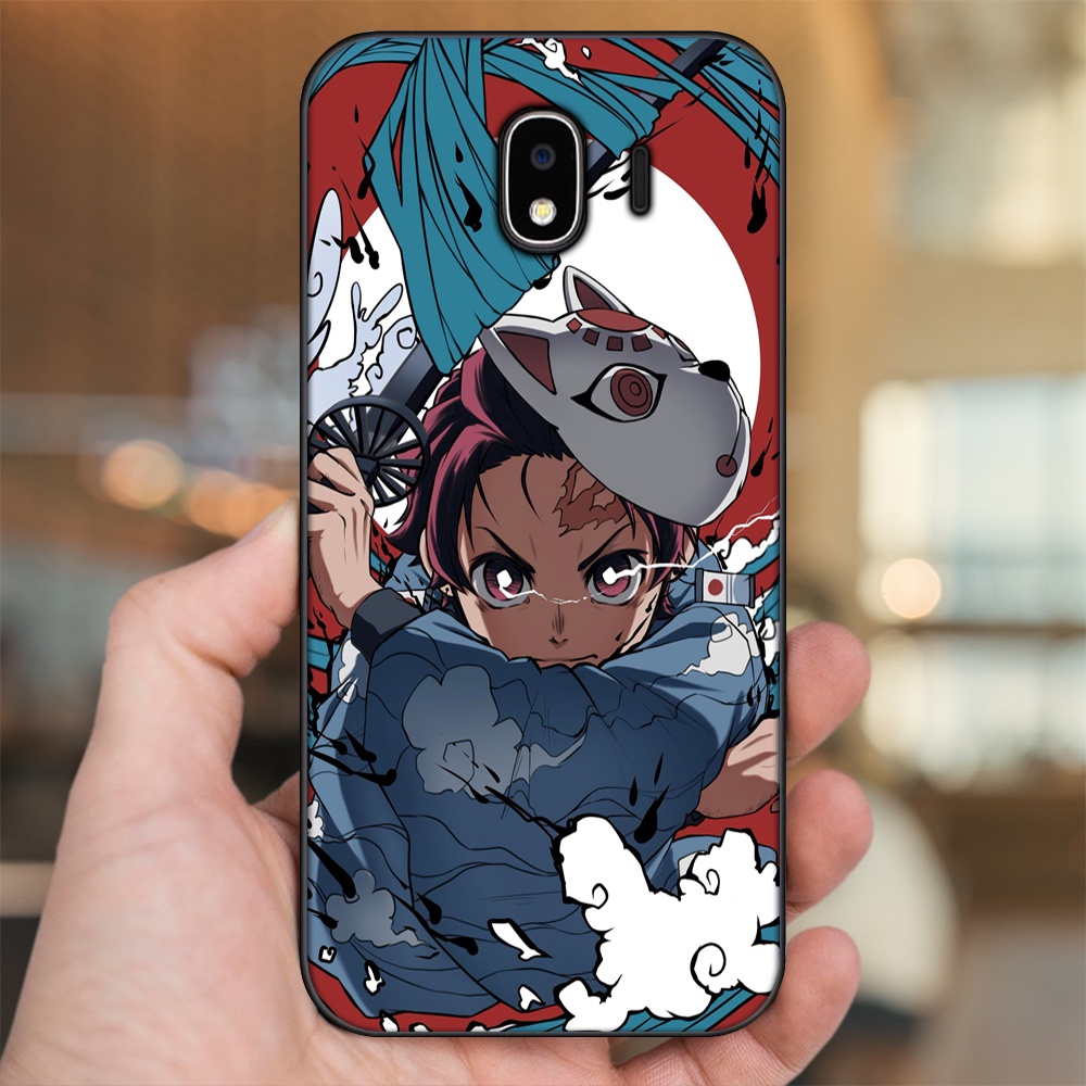Ốp lưng Samsung J4 viền đen in hình Tanjiro Kimetsu No Yaiba
