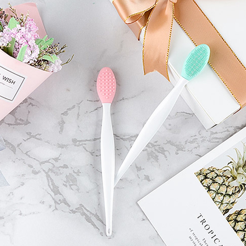 Bàn chải tẩy tế bào chết đôi môi hai mặt bằng silicon mềm tiện lợi