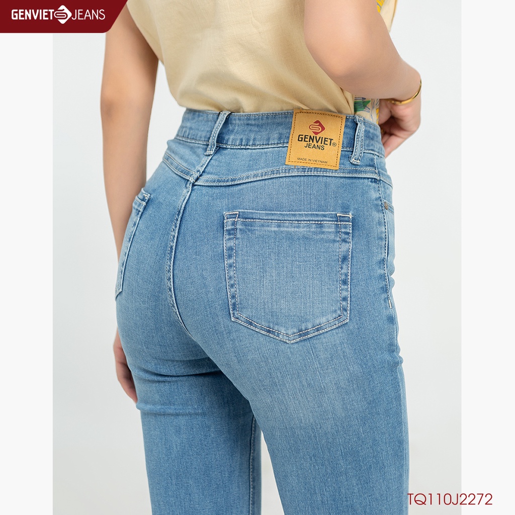 Quần Jeans Nữ Ống Vẩy Loe Co Dãn Genviet Chất Bò Jean Trẻ Trung Năng Động Ống Loe TQ110J2272