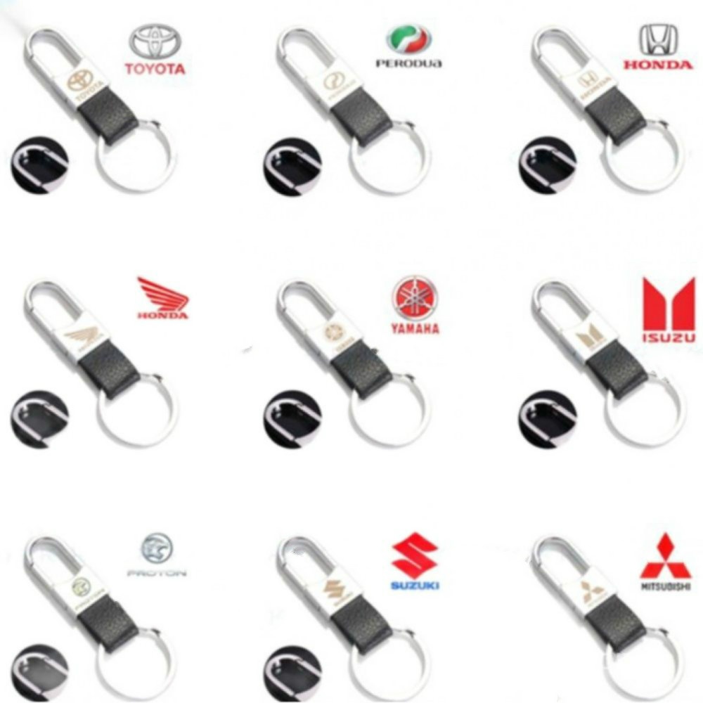 Móc khóa hợp kim kẽm phối da 3D 3 trong 1 tiện dụng