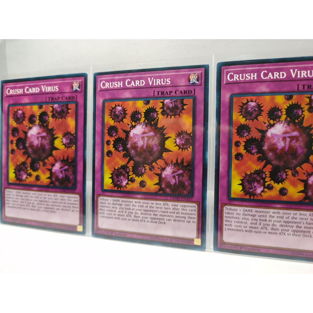 Thẻ bài Yugioh Set 3 lá bài bẫy Crush CardVirus (Common) - Thẻ bài chính hãng