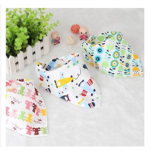 Khăn yếm tam giác coton 2 lớp bấm cúc cho bé yêu