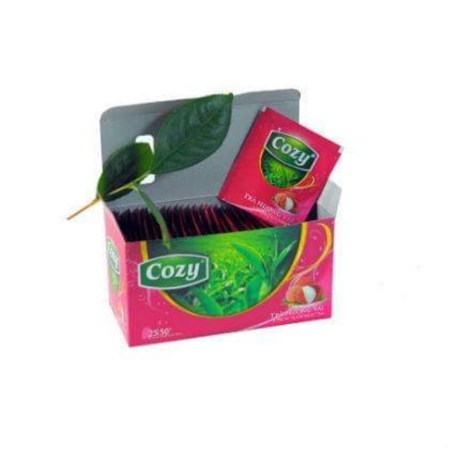 Trà túi lọc cozy hương vải hợp 50g/25 gói