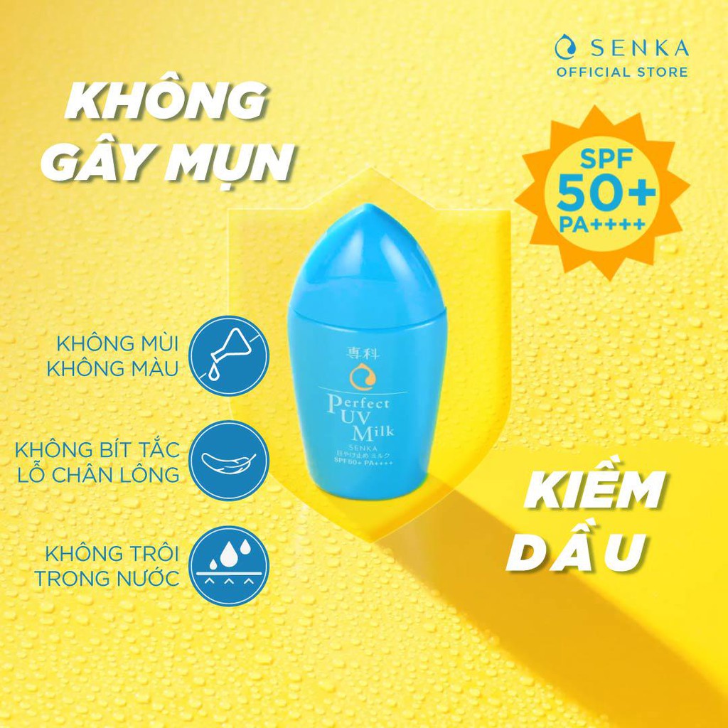 [TIẾT KIỆM HƠN] Bộ 02 Kem chống nắng dạng sữa Senka Perfect UV Milk 40ml