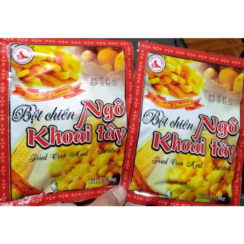 2 gói bột chiên ngô, khoai tây Tuấn Phương 36gam
