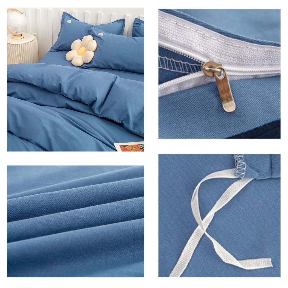 Bộ 4 món chăn ga gối đệm cotton tici trơn cao cấp Otama Bedding drap nệm trải giường bo chun kích thước 1m6 1m8 2m | BigBuy360 - bigbuy360.vn