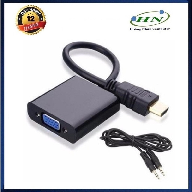 ( Hàng new) Đầu Chuyển Đổi HDMI To VGA - HDMI Sang VGA - Hỗ trợ Video 1080P/60Hz + 3.5mm Audio. Hàng chuẩn mới zin.