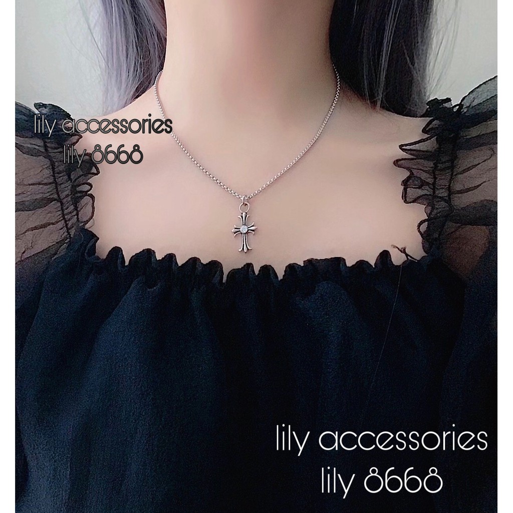 Cross Necklace dây chuyền vòng cổ titan thánh giá đính đá không gỉ không đen siêu bền nam nữ unisex