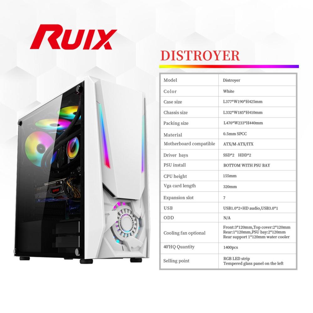 VỎ MÁY TÍNH AAP DESTROYER GAMING LED RGB - CÓ SẴN DÃY LED