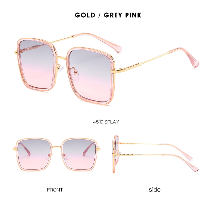 Kính mát thời trang gọng kim loại lớn cổ điển cho nam nữ