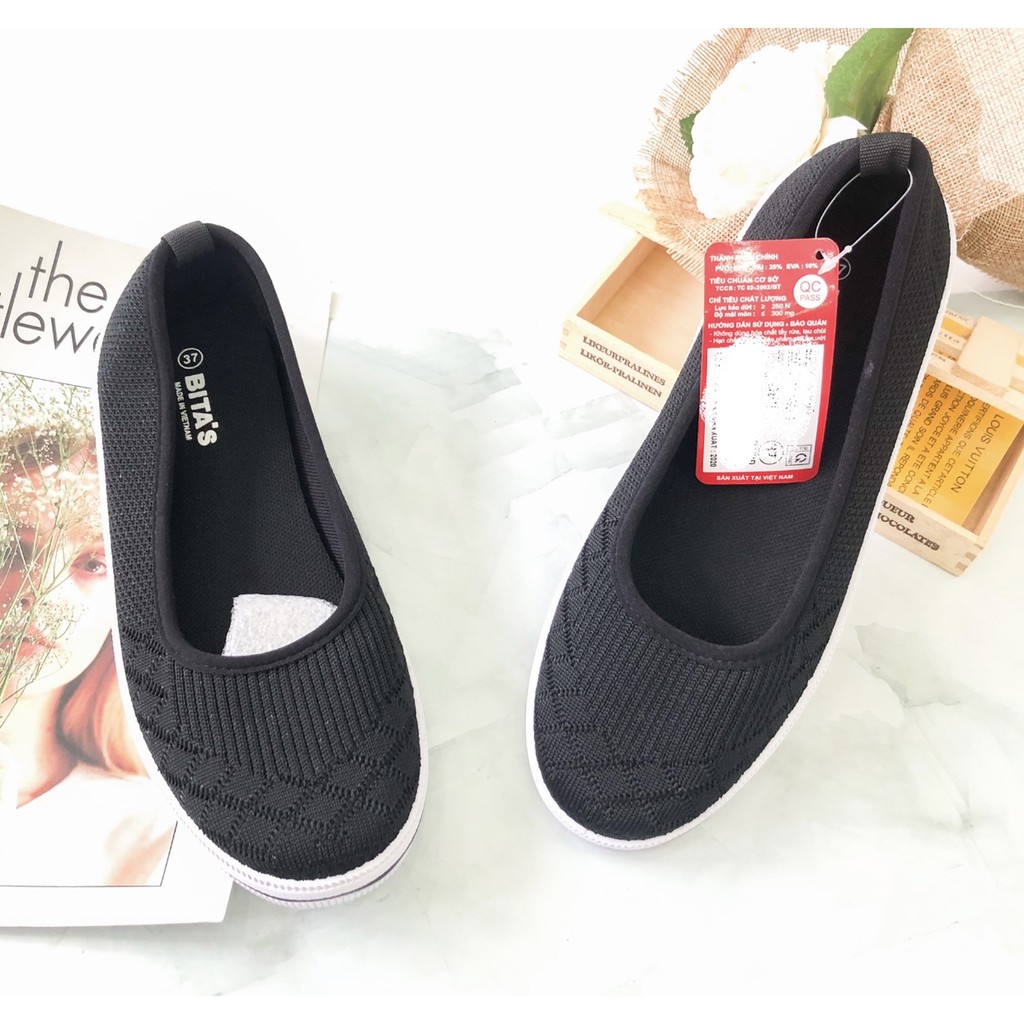 Giày thể thao nữ BITAS ❤️FREESHIP❤️ Giày bata slipon đi bộ, chạy bộ vải dệt mềm đế cao su GVW46