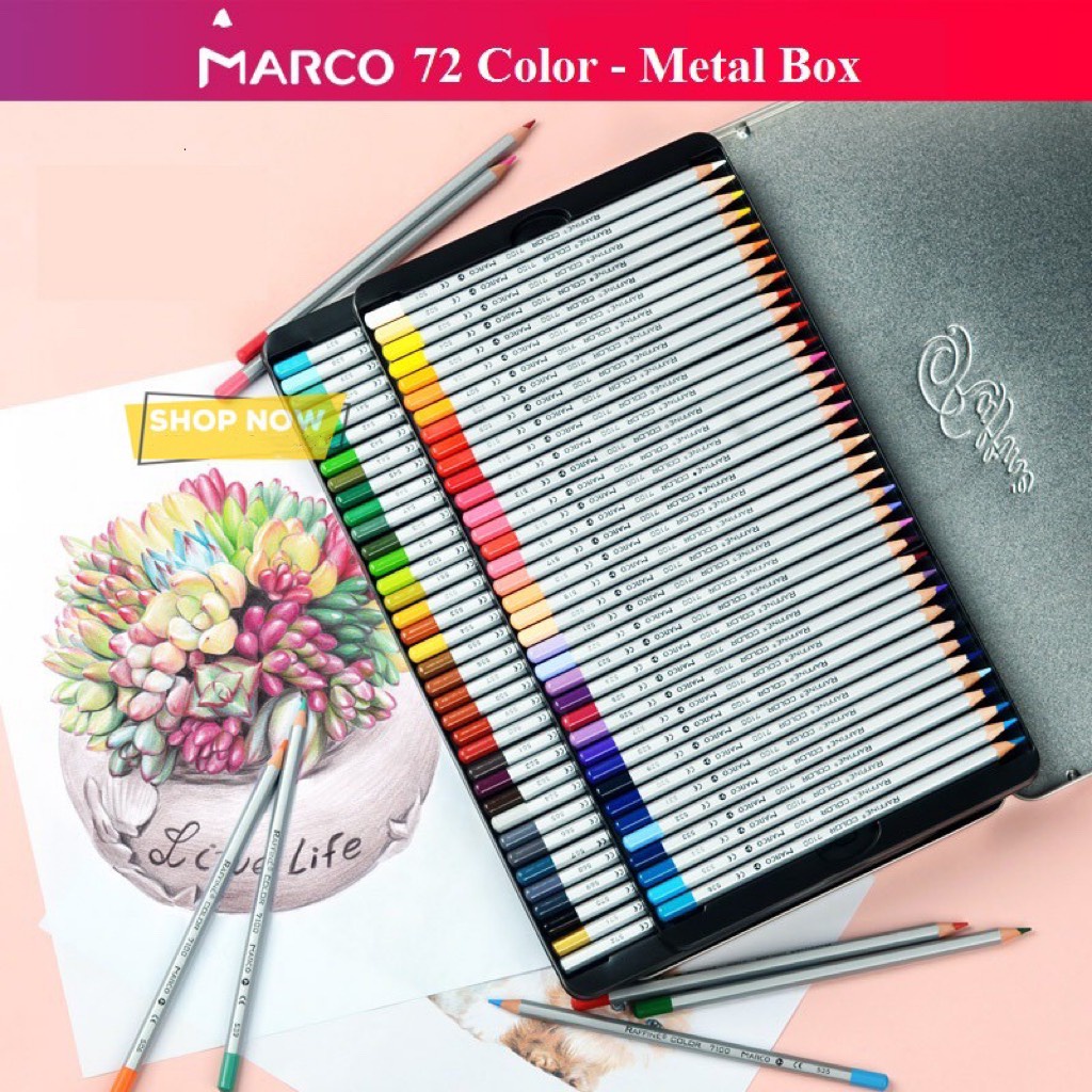 Bộ Chì Màu Khô Hộp Thiếc MACRO RAFFINE 24/36/48/72 Màu cao cấp