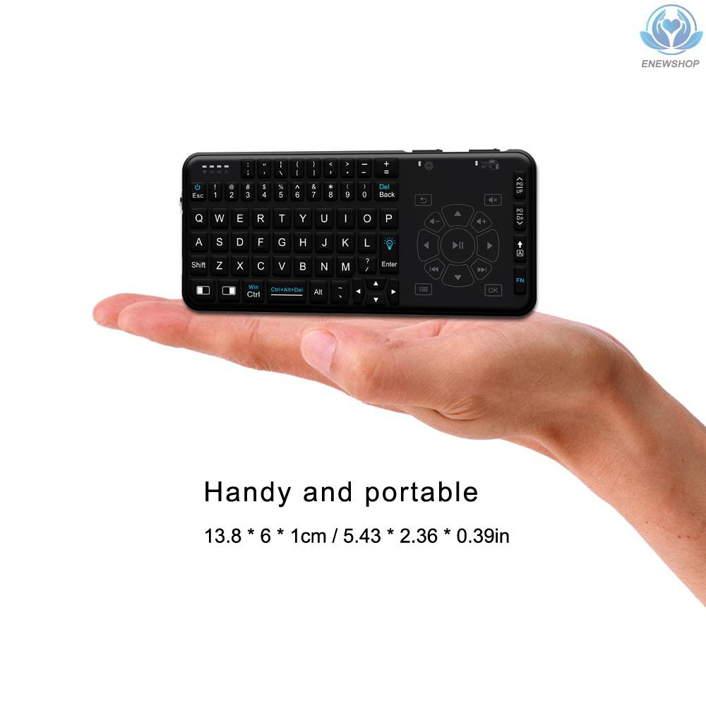 【enew】Rii RT504 2.4G Wireless Handheld Remote Mini Ultra Slim Thin Multifunction Multimedia Backlit Keyboard with Touchpad Trackpad Mouse Combo for Mac Desktop Laptop PC Andriod TV Box