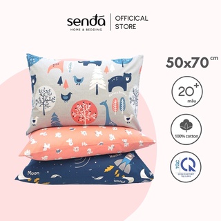 Vỏ gối nằm cotton thô lụa cao cấp SEN ĐÁ 50x70 cm họa tiết cute trẻ em (nhiều mẫu), bao gối không formaldehyt an toàn da